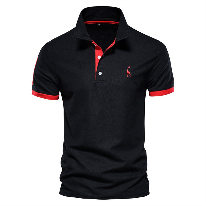 Men's Short Sleeve Polo. Elegant contrast collar detail for a versatile smart casual or everyday men's look.