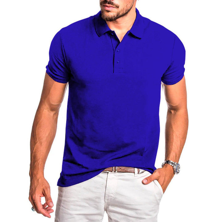 Grey men's classic fit polo shirt, highlighting its smart casual appeal and comfortable design.
