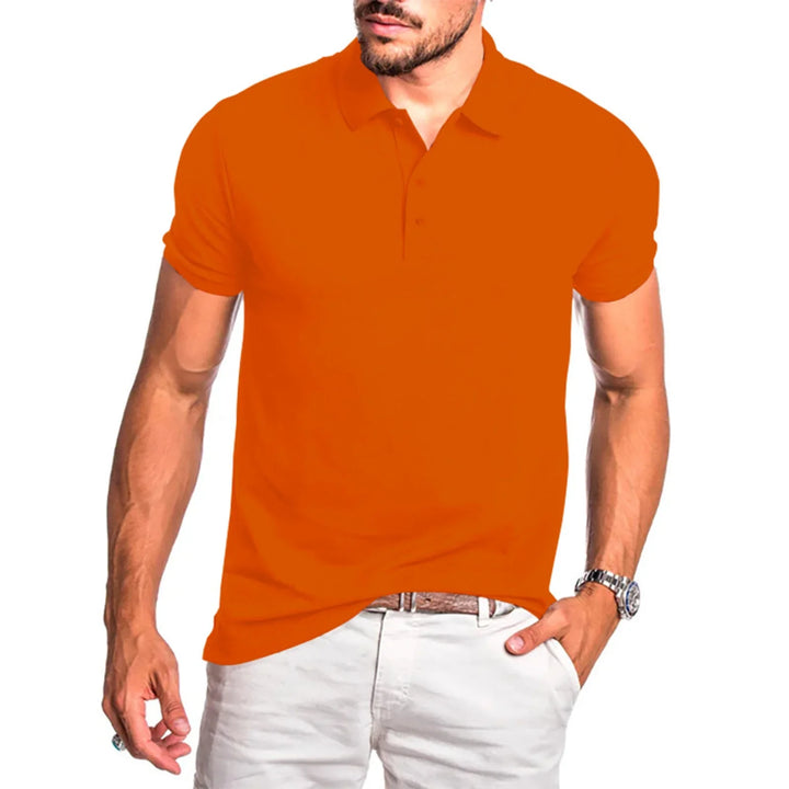 Black short sleeve polo shirt for men, a versatile menswear essential for smart casual looks.