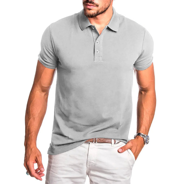 Men's smart casual polo shirt, featuring a classic fit and short sleeves for everyday wear.