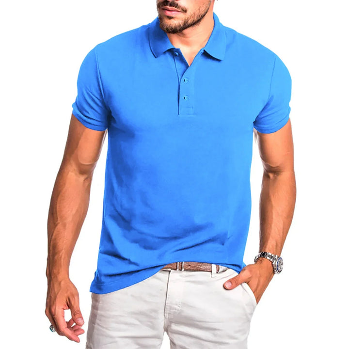 Pack of men's classic fit polo shirts, essential smart casual tops for any wardrobe.