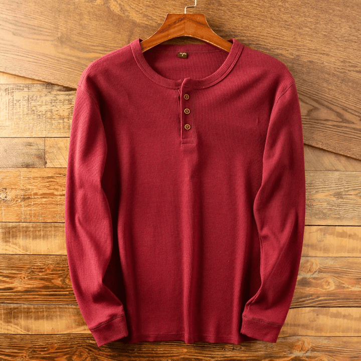 Long sleeve henley shirt for men, a comfortable and stylish wardrobe staple.