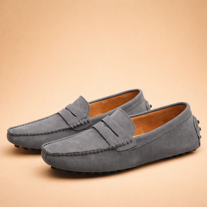 Men's elegant Italian loafers, crafted from soft suede for ultimate comfort