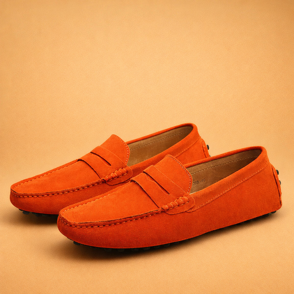 Premium suede loafers for men, offering comfort and Italian style