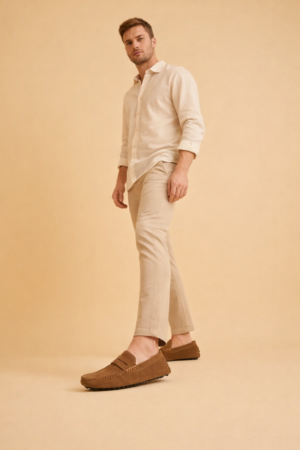 Handcrafted Italian suede loafers for men, featuring a timeless design