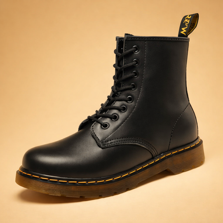 Men's classic lace-up combat boots. Rugged, durable ankle footwear for street and urban style.