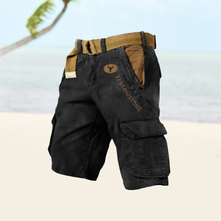 Versatile men's classic cargo shorts, an essential for summer wardrobe & outdoor activities.