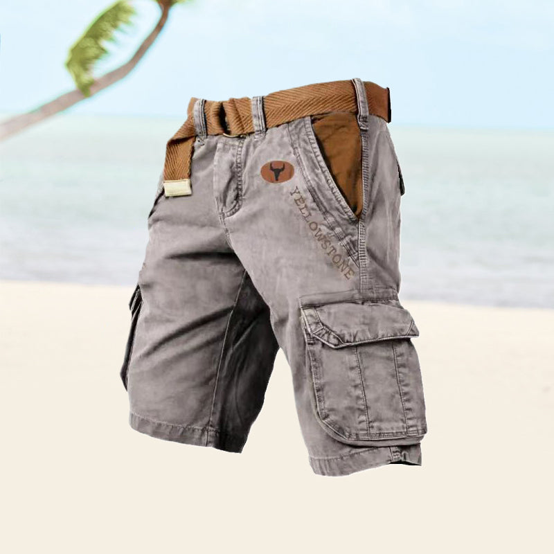 Men's activewear cargo shorts, designed for freedom of movement & maximum utility.