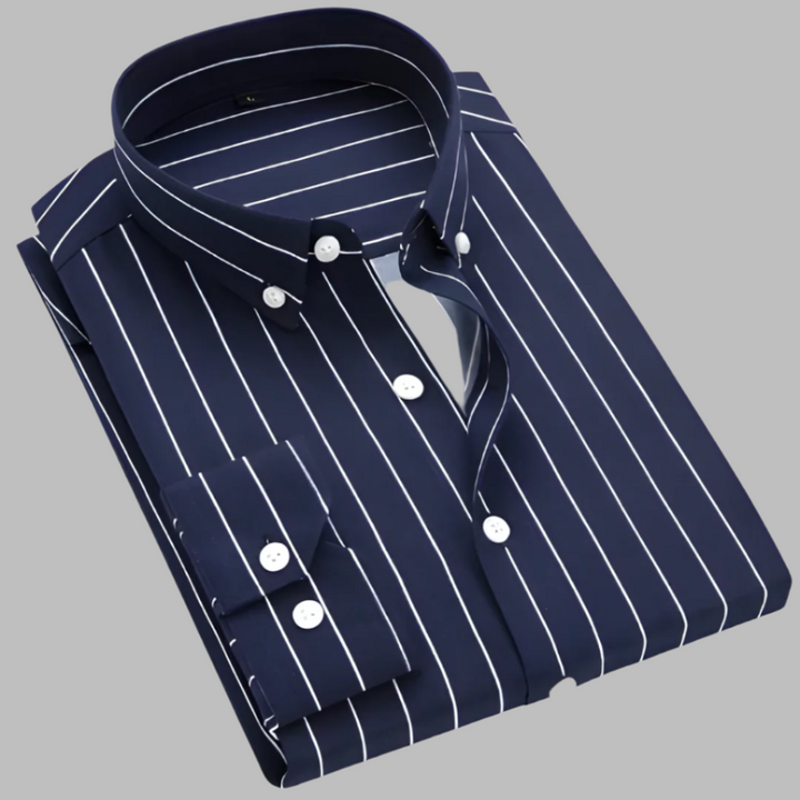 Smart casual men's button-down shirt featuring a versatile plaid design.