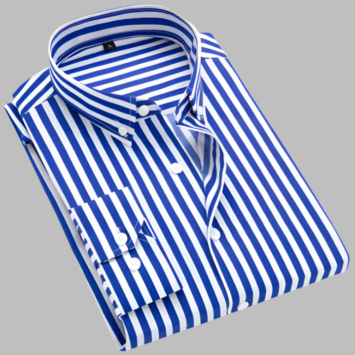 Everyday wear men's long sleeve plaid Oxford shirt, ideal for a relaxed look.