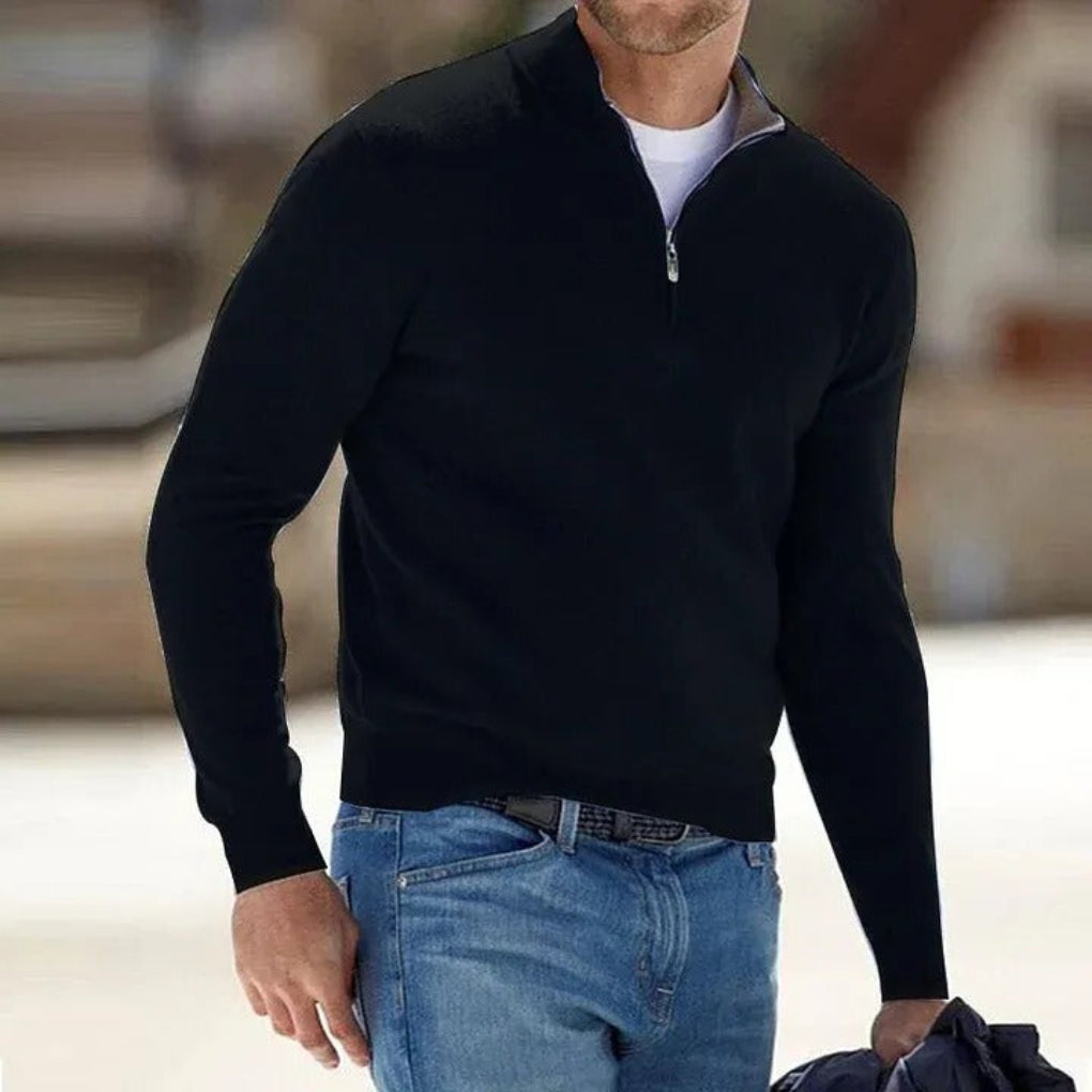 A must-have for any wardrobe: men's classic knitted pullover.