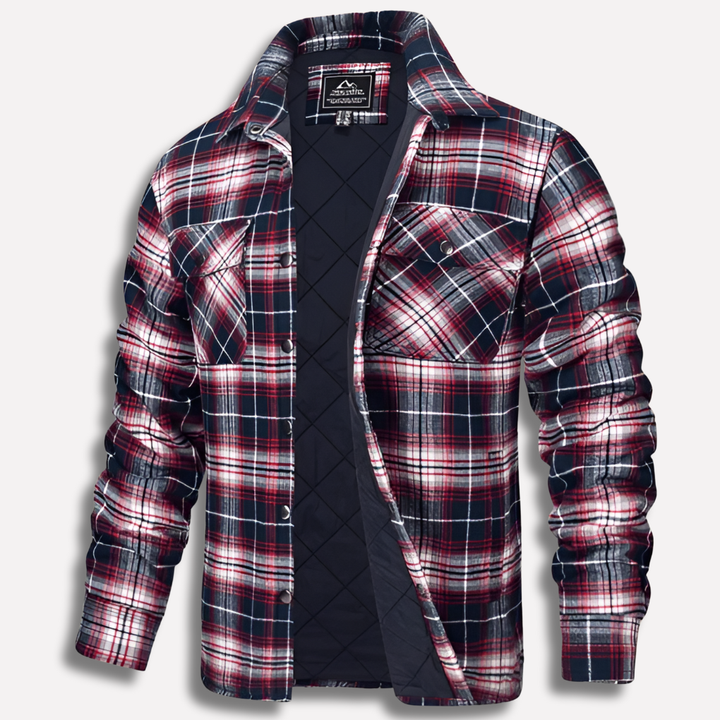 Men's vintage-inspired flannel shirt with a bold plaid print for a rugged, casual look.
