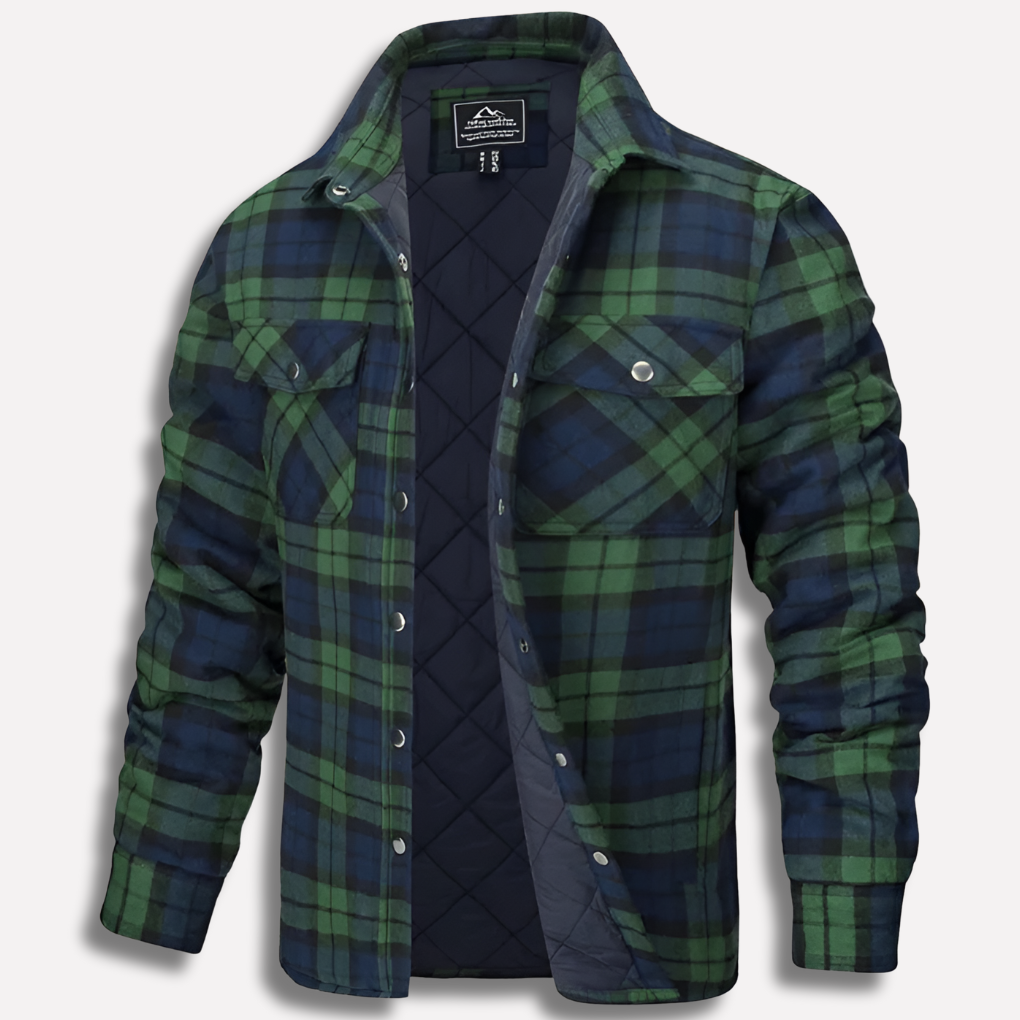 Warm and comfortable men's flannel lumberjack shirt, great for spring and fall wear.