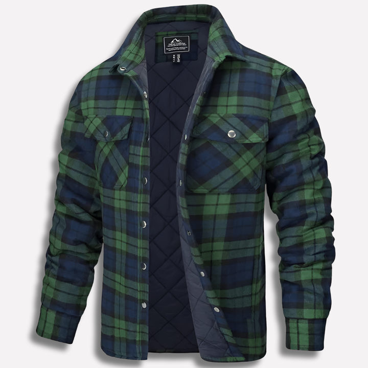 Warm and comfortable men's flannel lumberjack shirt, great for spring and fall wear.