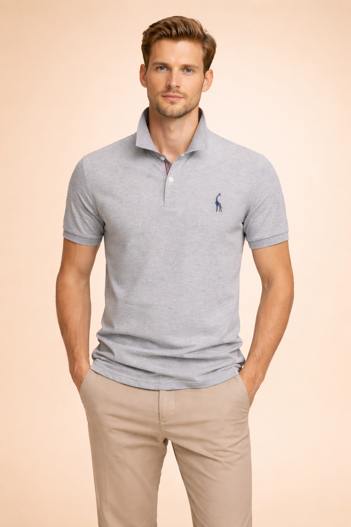 Men's classic polo shirt in a versatile hue, perfect for smart casual outfits and everyday wear.
