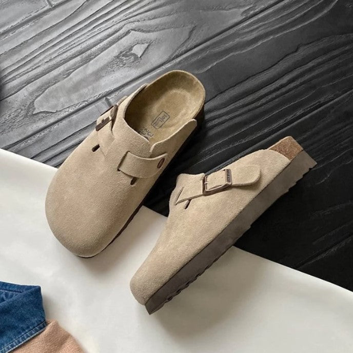 Step out in style with these classic men's vegan leather summer sandals