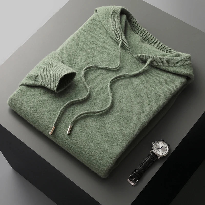 Soft men's pullover hoodie, perfect for comfortable layered style and everyday wear.