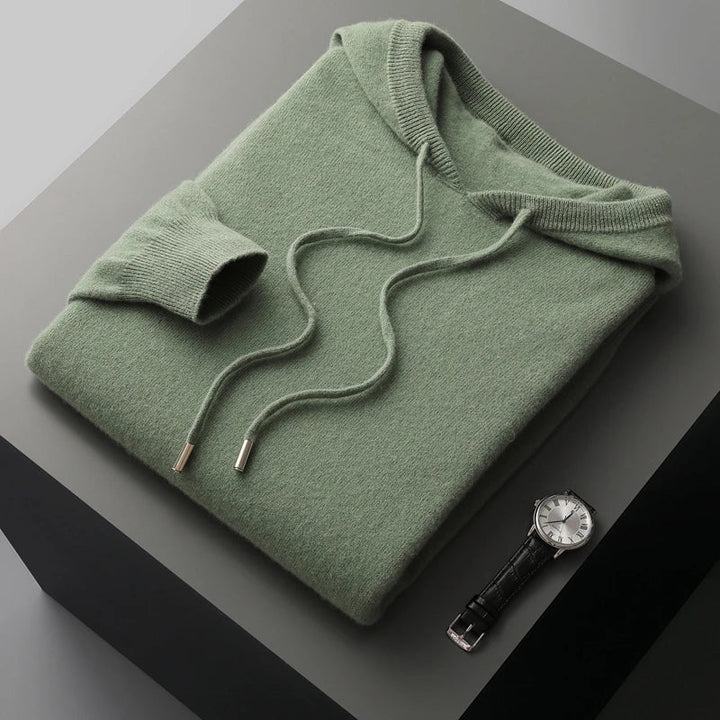 Soft men's pullover hoodie, perfect for comfortable layered style and everyday wear.