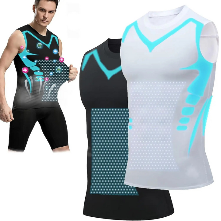 Men's compression shaping vest offering chest & core support for a toned silhouette.