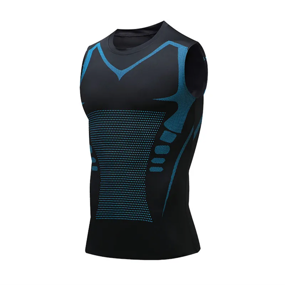 High-quality men's core support vest, thin and discreet, perfect as an invisible undershirt.
