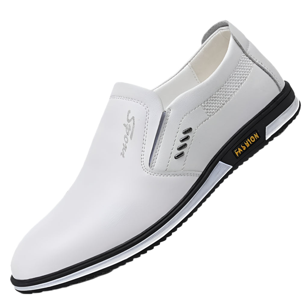Men's elegant black leather dress shoes for formal wear, office, & stylish casual outfits. Comfortable & versatile fashion.