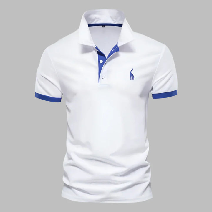Men's elegant comfort polo shirt for versatile smart casual wear. Short sleeve with button placket.