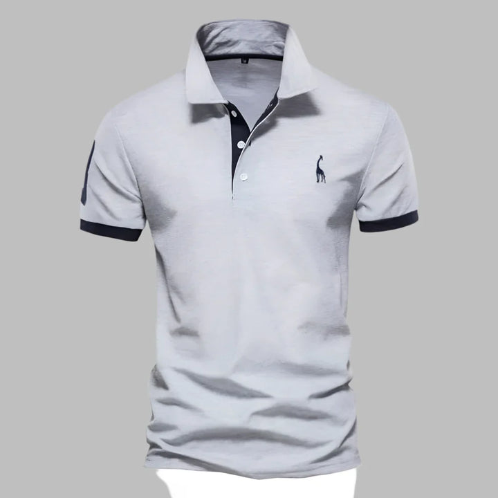 Elegant men's short sleeve polo, perfect for smart casual office wear or comfortable daily fashion.