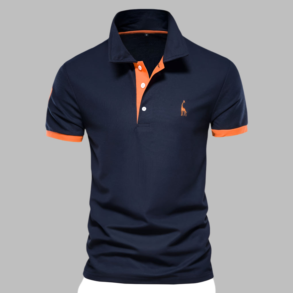 Modern men's versatile polo shirt, a comfortable short sleeve top ideal for smart casual and everyday fashion.