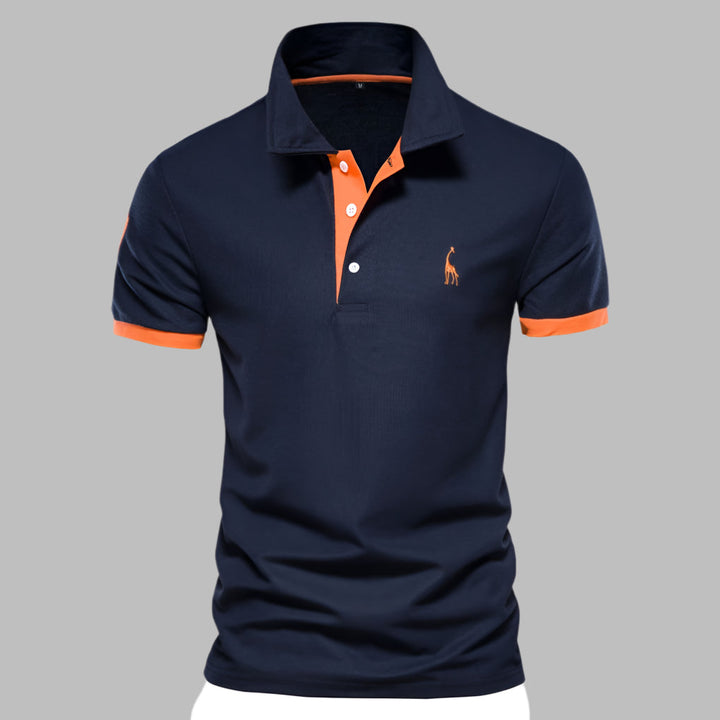 Modern men's versatile polo shirt, a comfortable short sleeve top ideal for smart casual and everyday fashion.