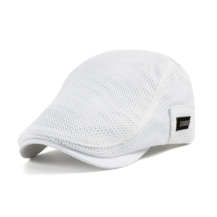 Men's breathable flat cap, ideal driver hat for everyday casual spring/summer style. Adjustable & comfortable.