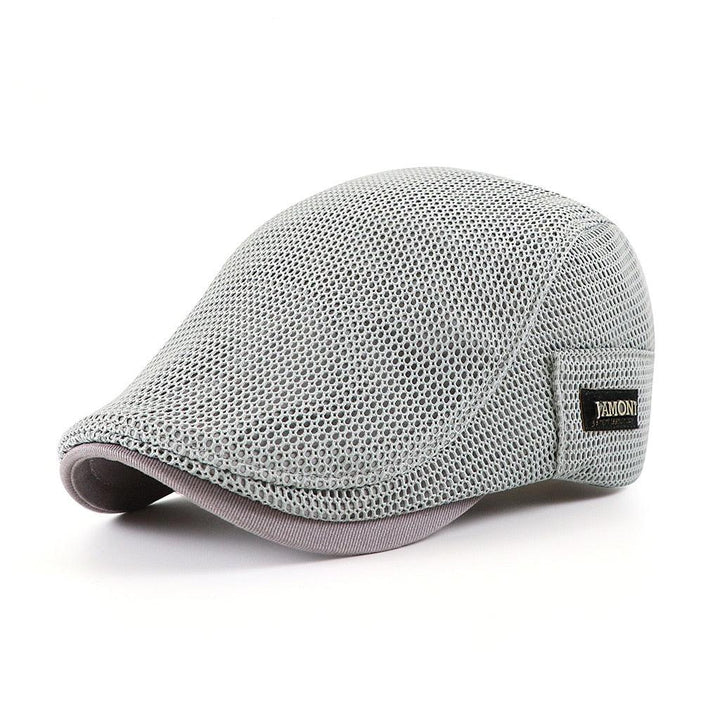 Comfortable men's adjustable flat cap, a breathable driver hat for versatile everyday spring and summer headwear.