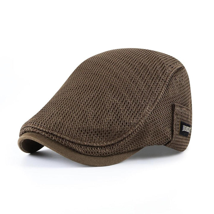 Men's breathable flat cap / driver hat, designed for comfortable, stylish everyday wear in spring & summer.