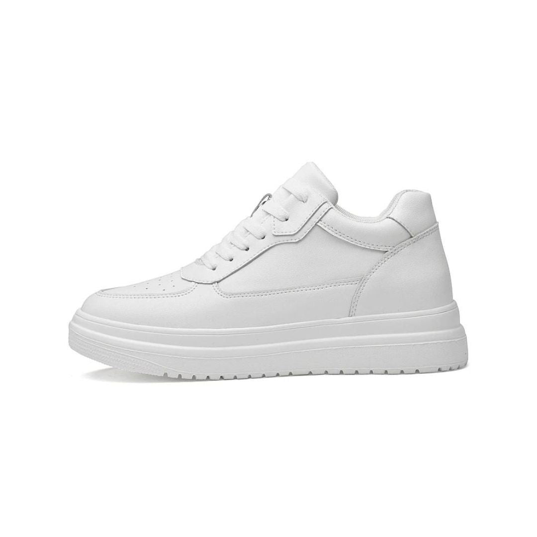 Side view of men's elevator sneakers, showcasing modern design and casual style for a confident look.