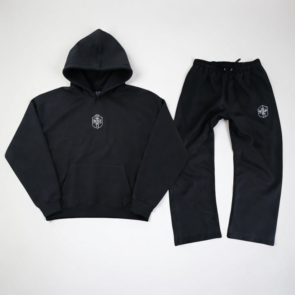 Men's hooded full body tracksuit in navy blue, perfect for cozy sleepwear.