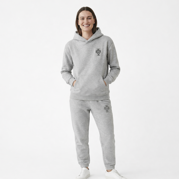 Image of a men's full body tracksuit in a relaxed fit, suitable for sleep.