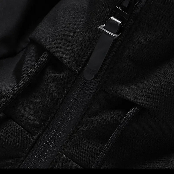 Casual men's winter jacket, a hooded quilted puffer offering superior warmth and comfort.