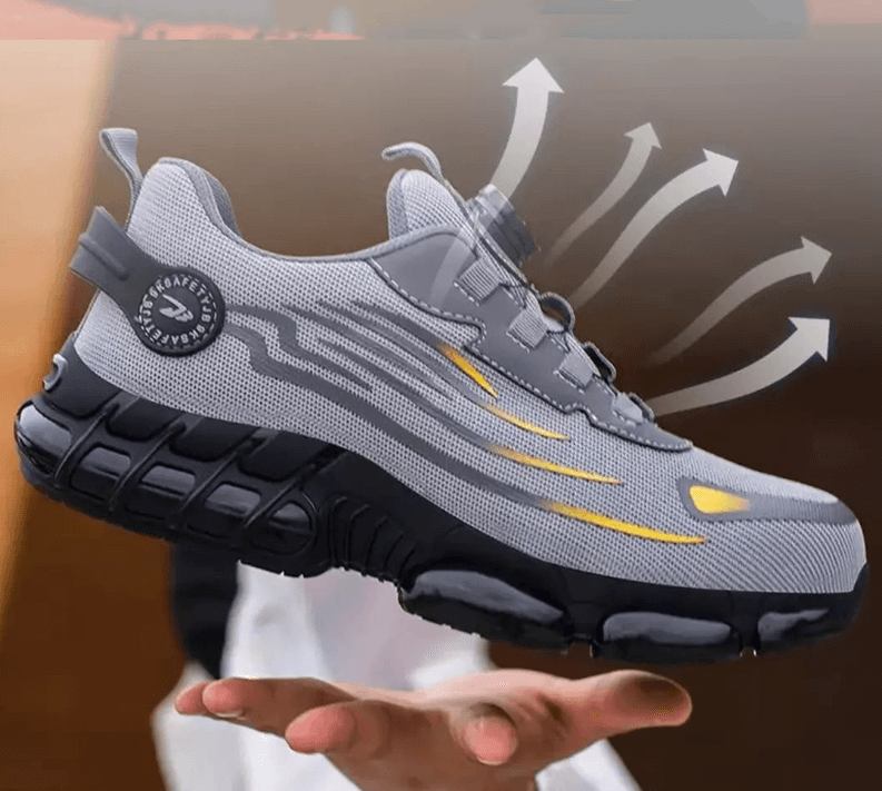 Non-slip work boots: Men's protective footwear with puncture-resistant design.