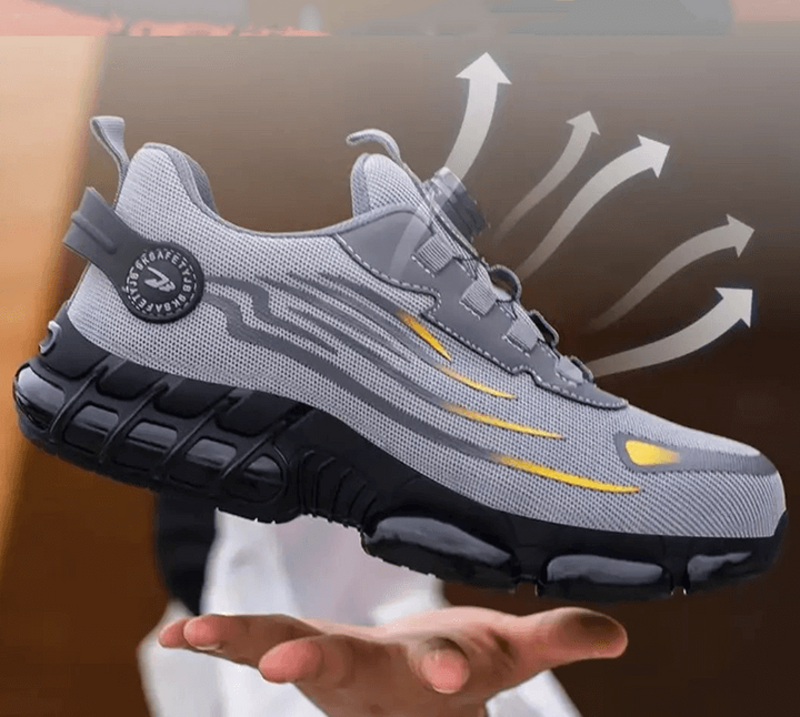 Non-slip work boots: Men's protective footwear with puncture-resistant design.