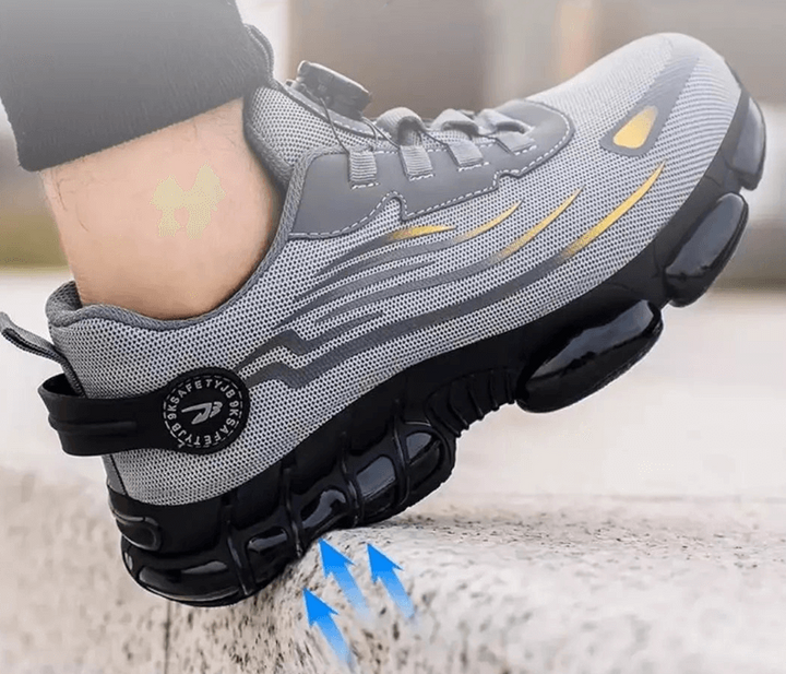 Rugged men's safety sneakers, perfect for construction and industrial work.