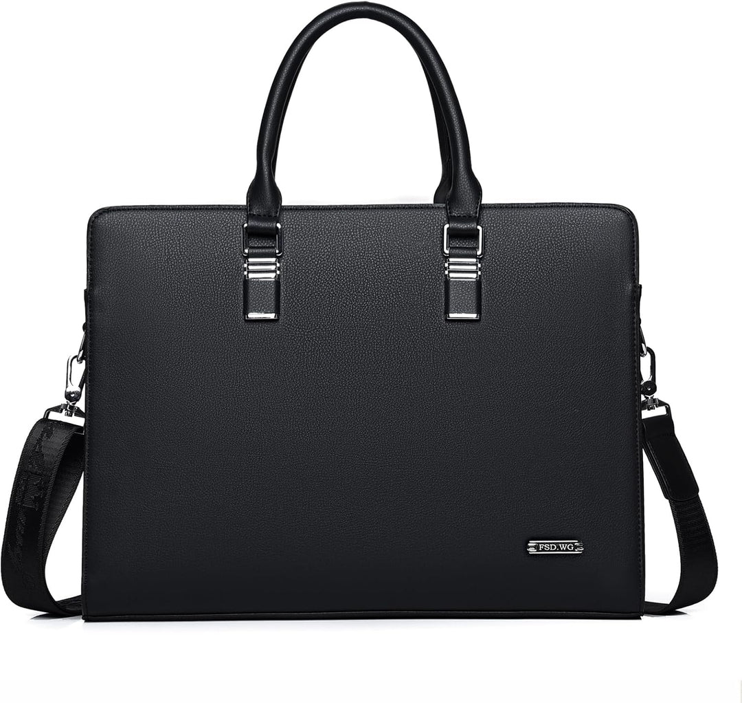 Men's Leather Multi-Compartment Business Briefcase