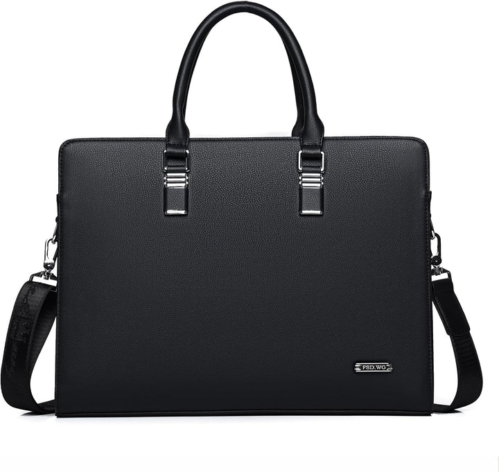 Men's Leather Multi-Compartment Business Briefcase