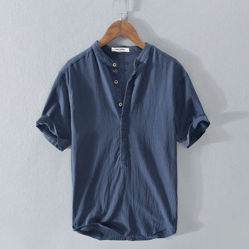 Stylish men's lightweight summer shirt with short sleeves, excellent for vacation, beach, or casual everyday wear.
