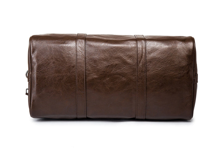 Lightweight carry-on duffel bag in rich, supple leather.