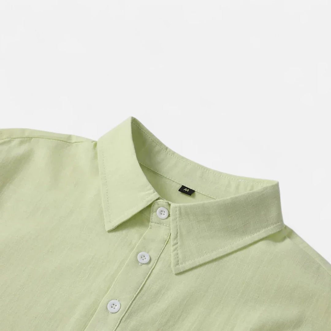 Comfortable button-up polo shirt for men, ideal for warm weather