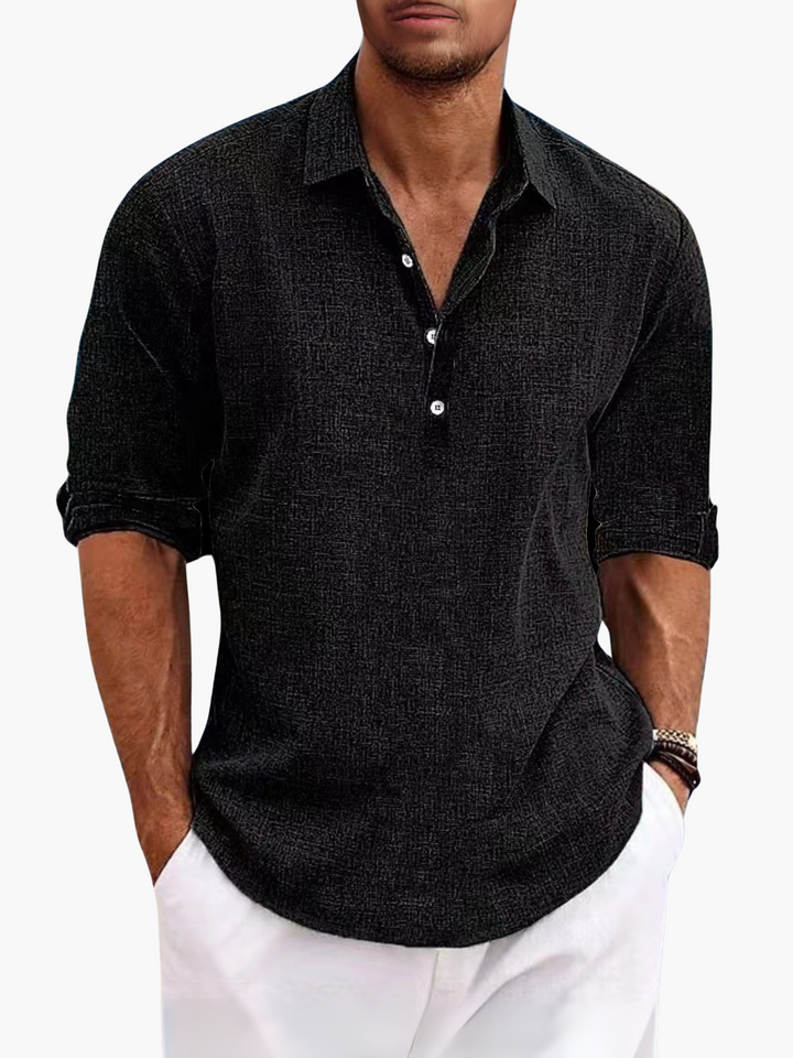 Lightweight men's summer shirt, a comfortable linen blend polo for everyday wear