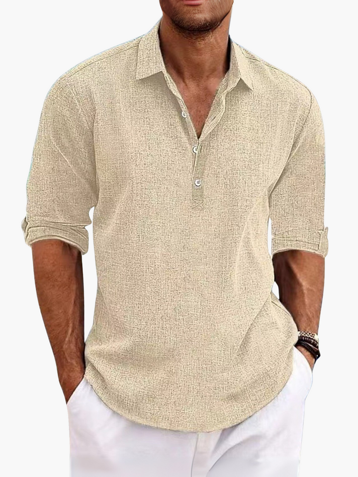 Versatile men's summer polo, combining linen comfort and casual style