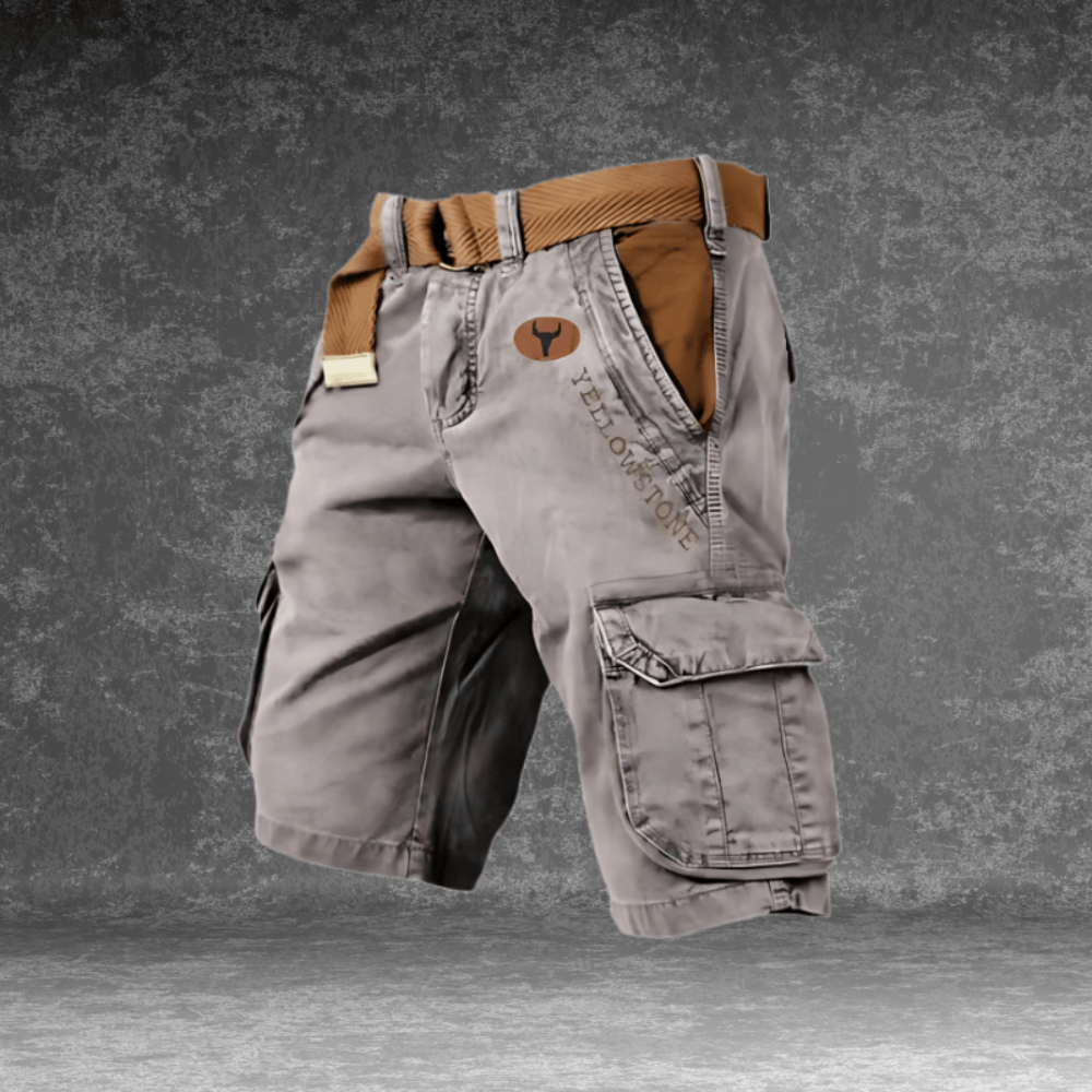 Men's lightweight multi-pocket cargo shorts for outdoor adventures and casual wear.