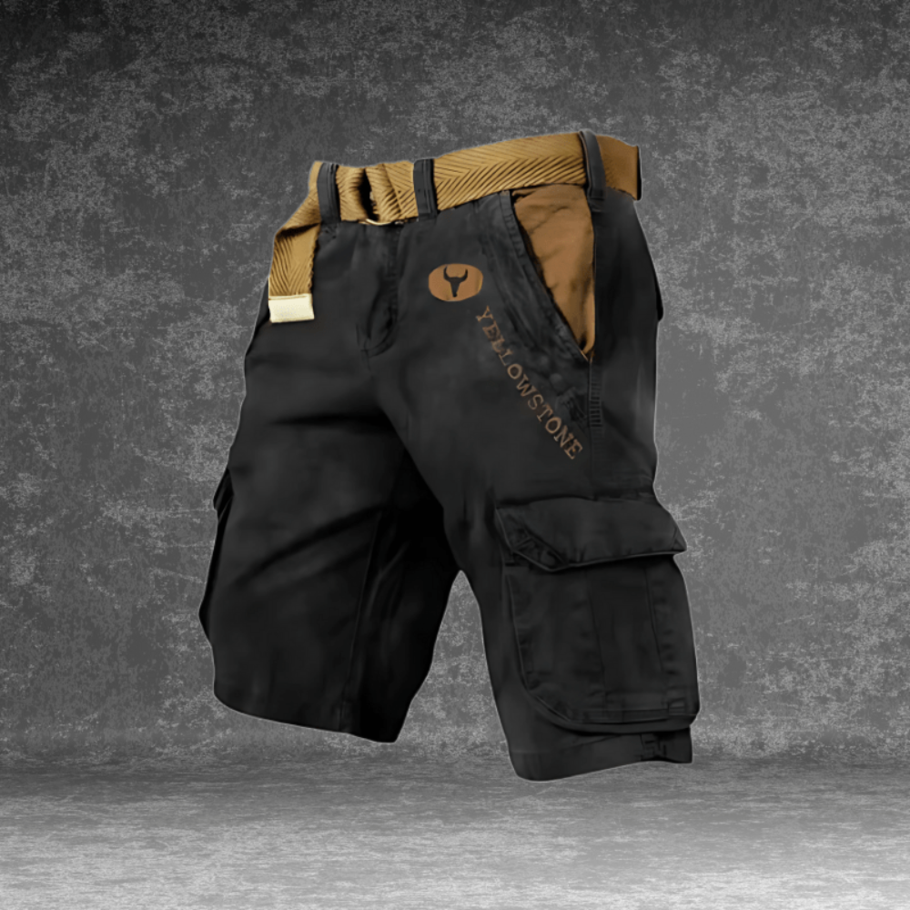 Durable men's cargo shorts with multiple pockets, perfect for hiking and travel.