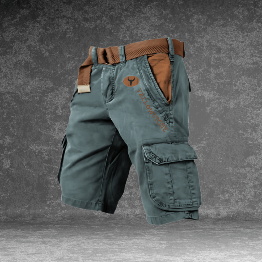 Functional men's multi-pocket shorts for hiking, travel, and everyday wear.