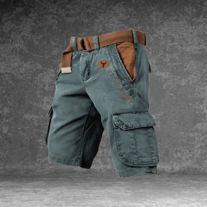 Functional men's multi-pocket shorts for hiking, travel, and everyday wear.
